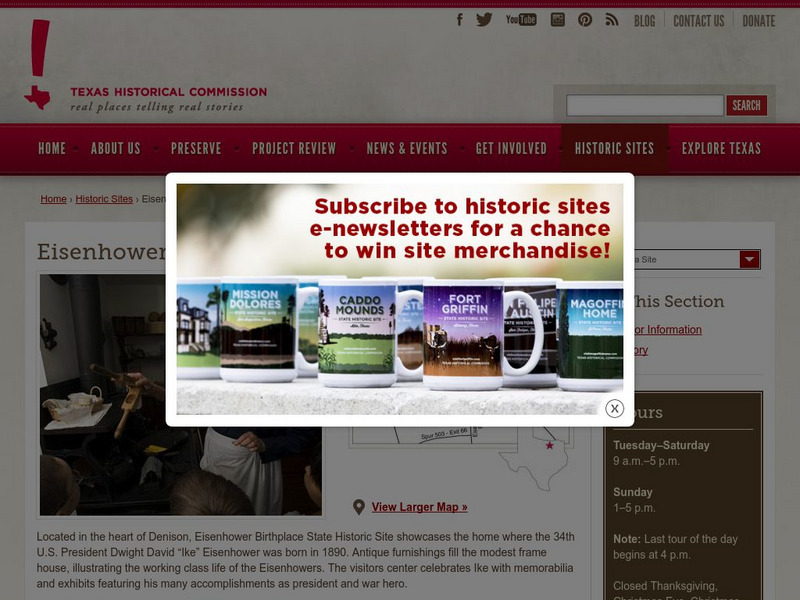 Texas Historical Commission: Eisenhower Birthplace State Historic Site Website