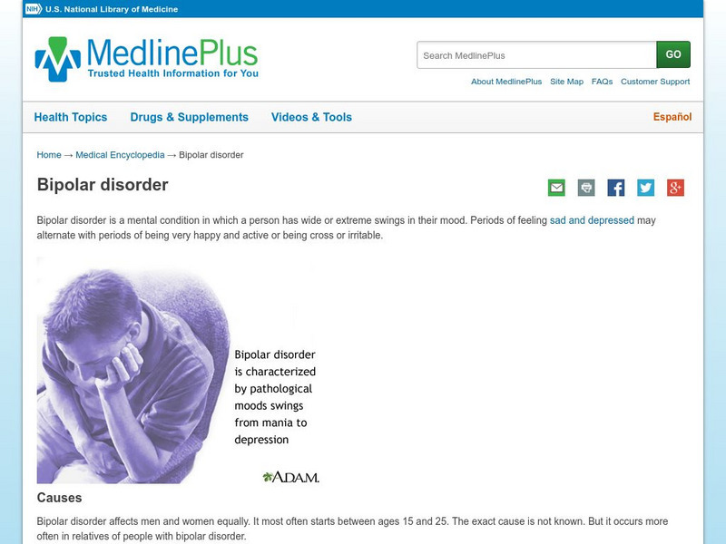 Medline Plus: Bipolar Disorder Handout