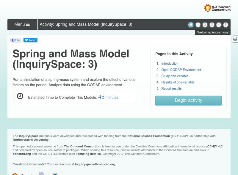 Concord Consortium: Spring and Mass Model Interactive Concord Consortium: Spring and Mass Model Interactive