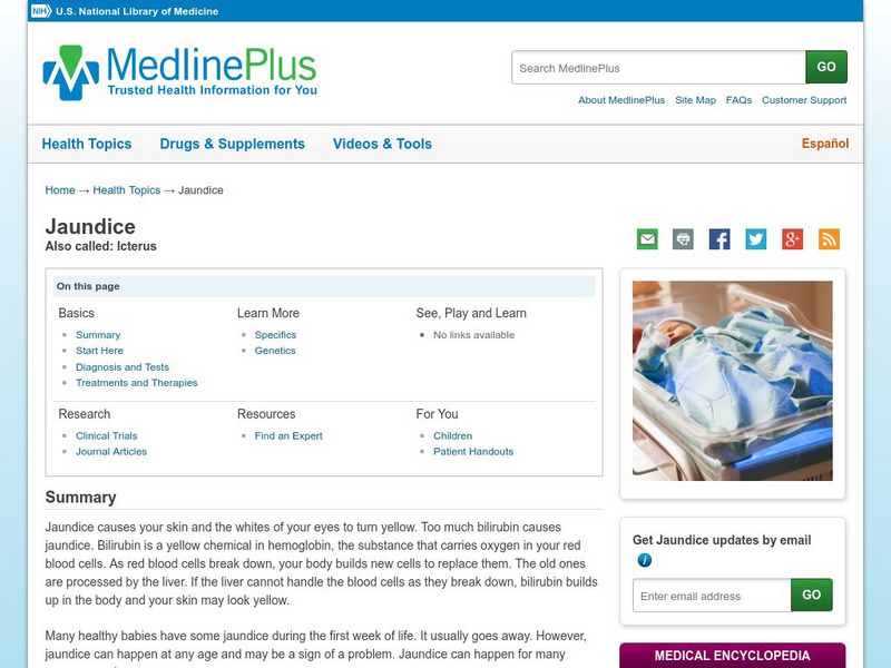 Medline Plus: Jaundice Handout Medline Plus: Jaundice Handout