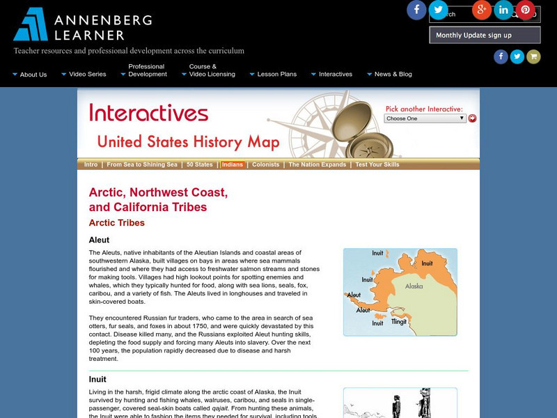 Annenberg Learner: Us History Map: Arctic, Northwest Coast and California Tribes Handout Annenberg Learner: Us History Map: Arctic, Northwest Coast and California Tribes Handout
