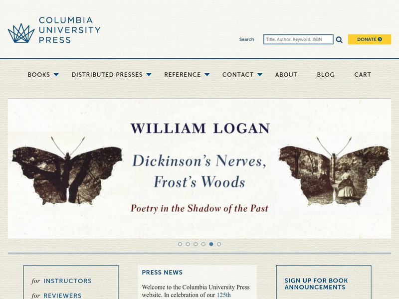 Columbia University Press Website Columbia University Press Website