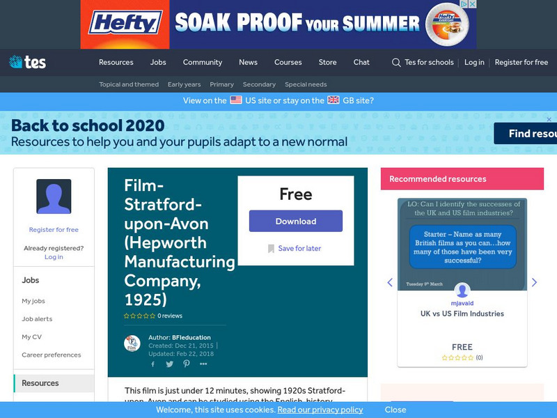 Tes: "Stratford Upon Avon (Hepworth Manufacturing Company, 1925)" Instructional Video