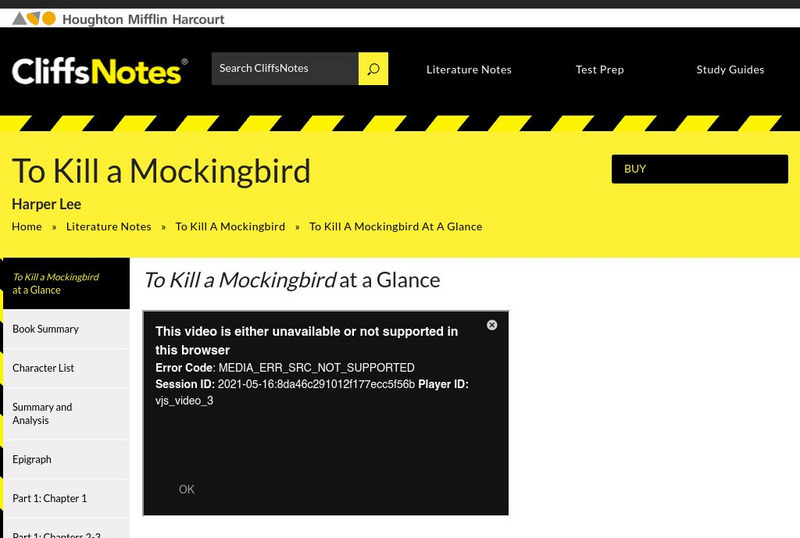 Houghton Mifflin Harcourt: Cliffs Notes: To Kill a Mockingbird, by Harper Lee Activity Houghton Mifflin Harcourt: Cliffs Notes: To Kill a Mockingbird, by Harper Lee Activity