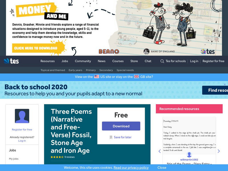 Tes: Three Poems (Narrative and Free Verse) Fossil, Stone Age and Iron Age Activity Tes: Three Poems (Narrative and Free Verse) Fossil, Stone Age and Iron Age Activity