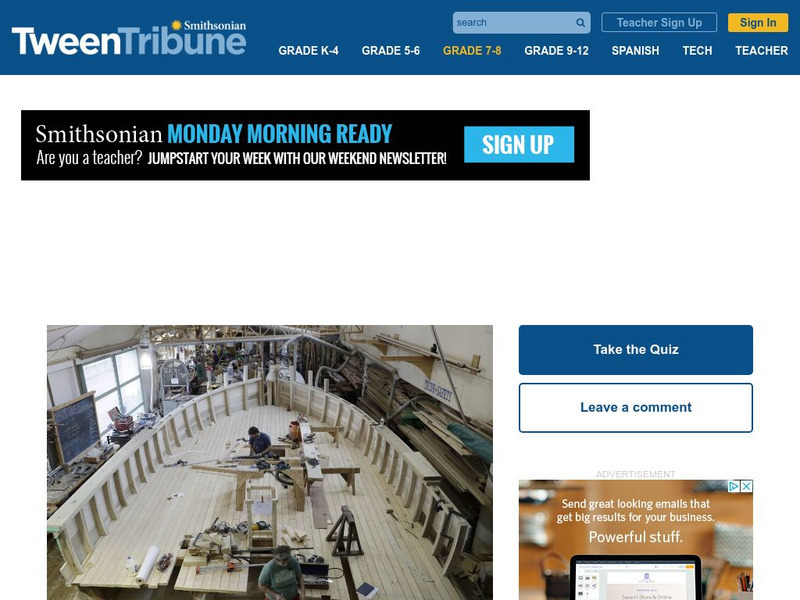 Tween Tribune: Week of 8 8 16: Ship to Tell Story of the American Revolution Article