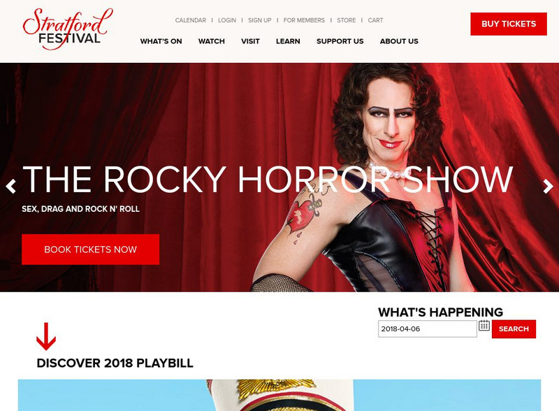 Stratford Shakespeare Festival: Homepage Website