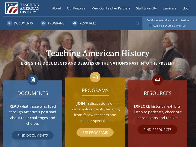 Teaching American History Website Teaching American History Website