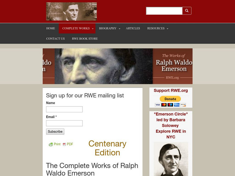 Rwe.org: The Complete Works of Ralph Waldo Emerson eBook Rwe.org: The Complete Works of Ralph Waldo Emerson eBook