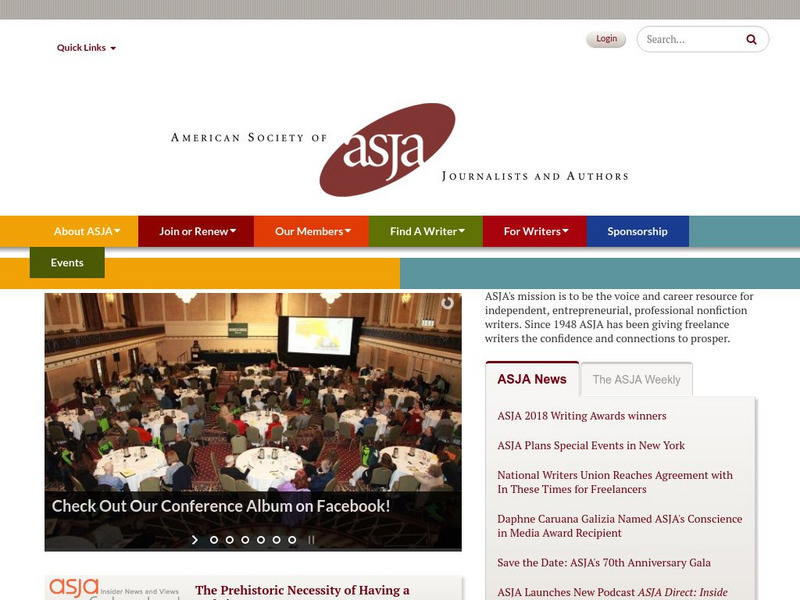 American Society of Journalists and Authors Website American Society of Journalists and Authors Website