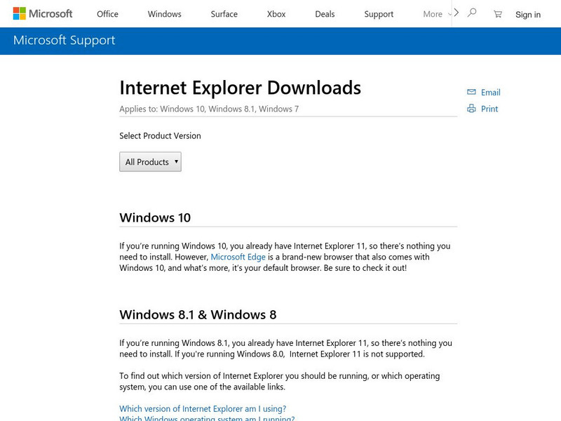 Microsoft: Internet Explorer Downloads Website Microsoft: Internet Explorer Downloads Website