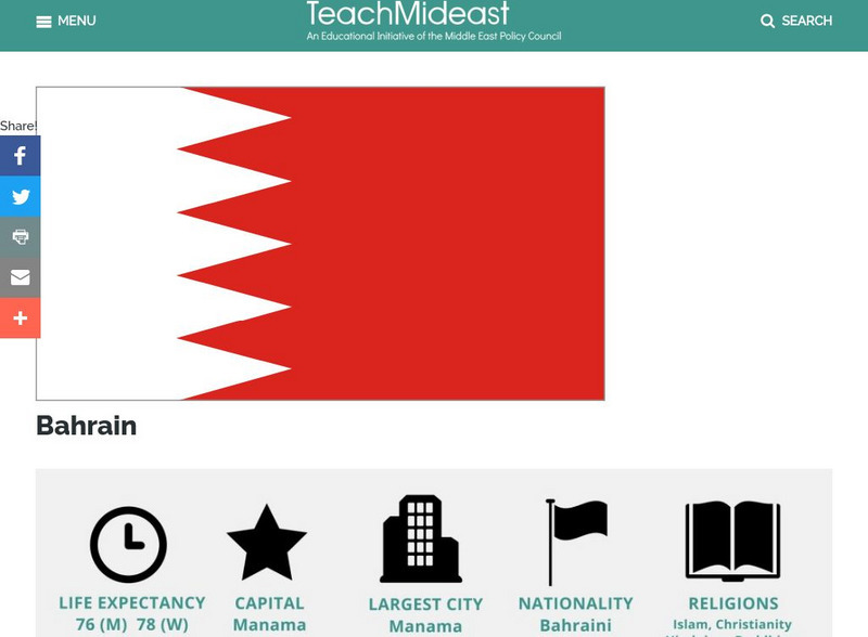 Mepc: Teach Mideast: Bahrain Handout Mepc: Teach Mideast: Bahrain Handout