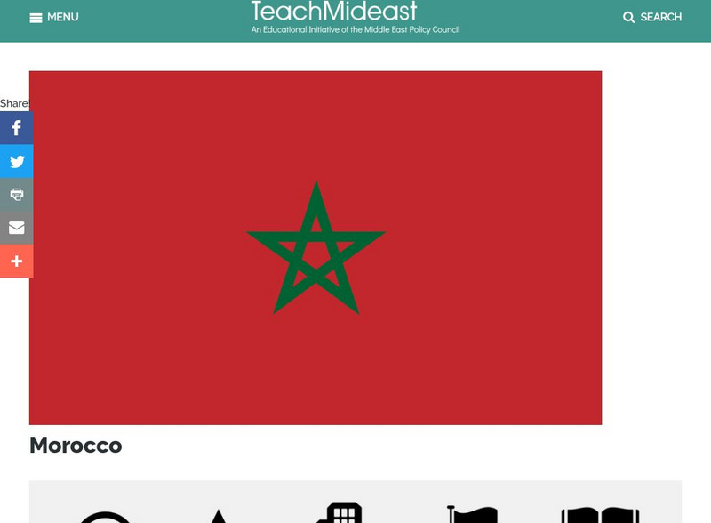 Mepc: Teach Mideast: Morocco Handout Mepc: Teach Mideast: Morocco Handout