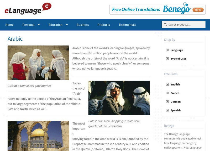 E Language: Arabic Culture Graphic