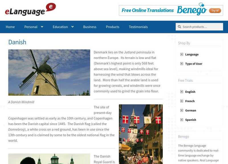 E Language: Danish Culture Graphic E Language: Danish Culture Graphic