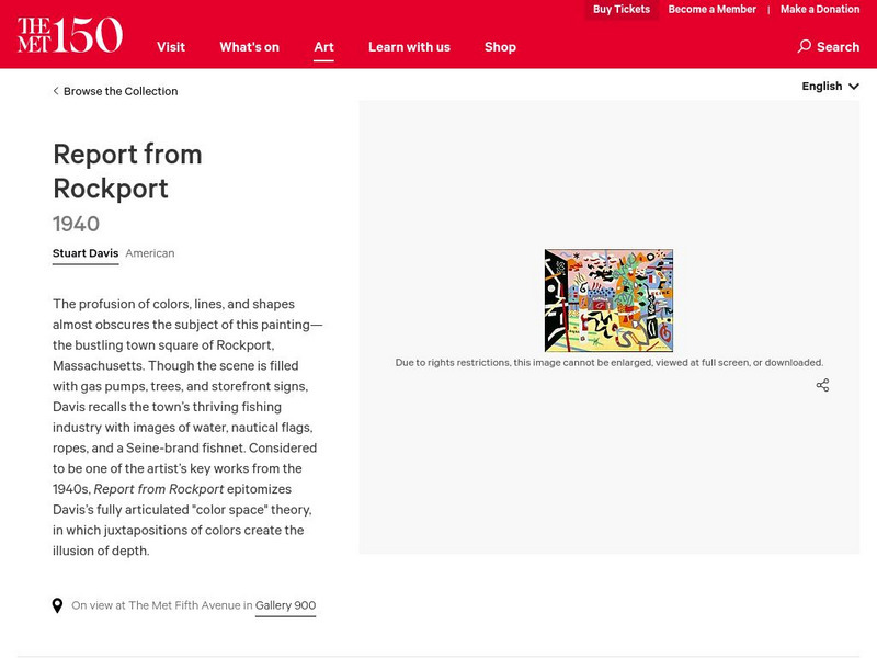 Metropolitan Museum of Art: Stuart Davis Website