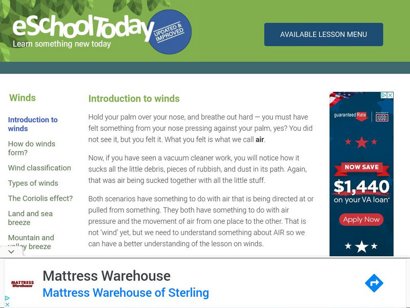 E School Today: Your Cool Facts and Tips on Wind Handout E School Today: Your Cool Facts and Tips on Wind Handout