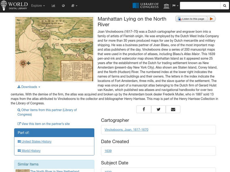 World Digital Library: Manhattan Lying on the North River Graphic World Digital Library: Manhattan Lying on the North River Graphic