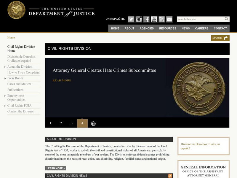 U.s. Department of Justice: Civil Rights Division Website U.s. Department of Justice: Civil Rights Division Website