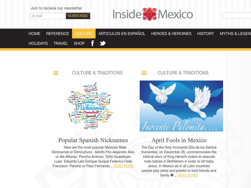 Inside Mexico: Culture and Traditions Website Inside Mexico: Culture and Traditions Website