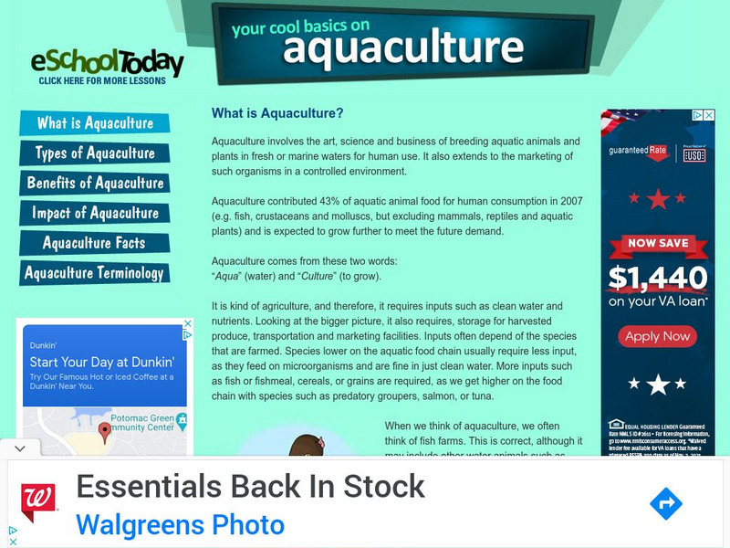 E School Today: Your Cool Basics on Aquaculture Handout