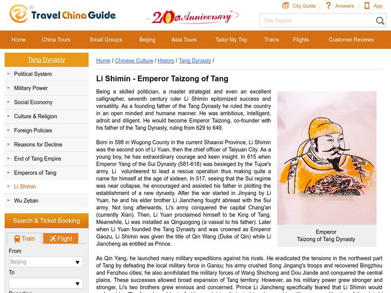 Travel China Guide: Emperor Taizong of the Tang Handout