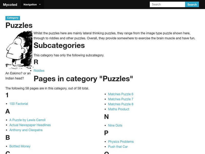 Mycoted: Lateral Thinking Puzzles Activity Mycoted: Lateral Thinking Puzzles Activity