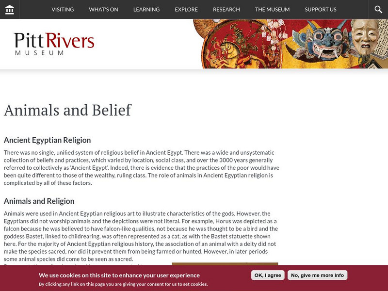 Pitt Rivers Museum: Animals and Belief: Ancient Egypt Handout Pitt Rivers Museum: Animals and Belief: Ancient Egypt Handout