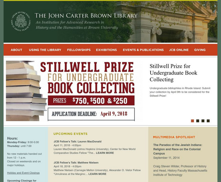 The John Carter Brown Library Website