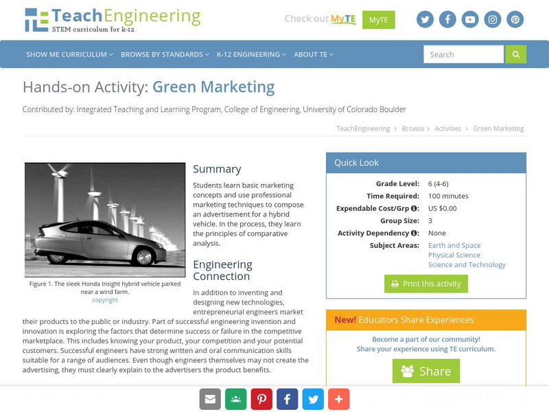 Teach Engineering: Green Marketing Activity Teach Engineering: Green Marketing Activity