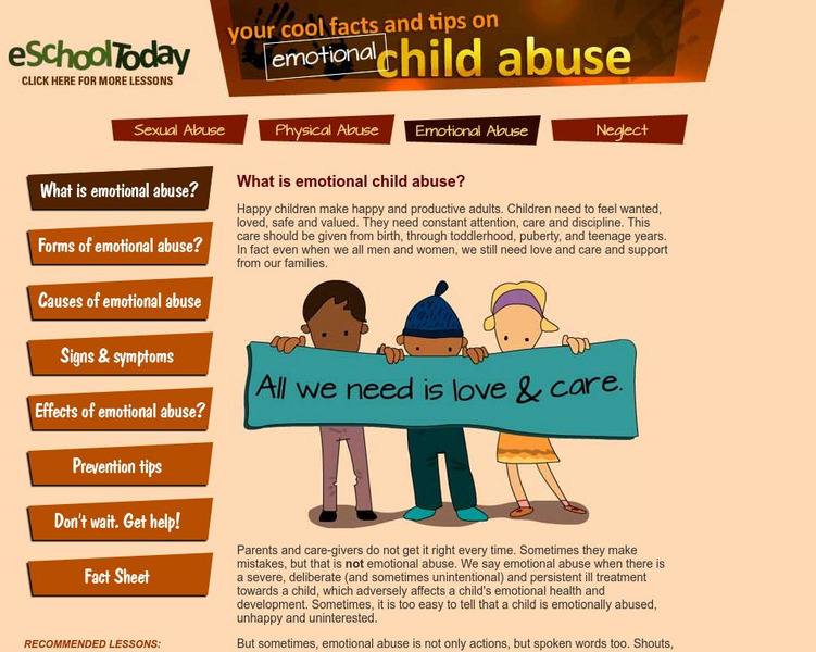 E School Today: Child Abuse: Emotional Handout E School Today: Child Abuse: Emotional Handout