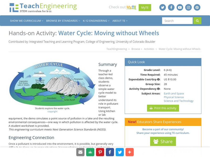 Teach Engineering: Moving Without Wheels Activity Teach Engineering: Moving Without Wheels Activity