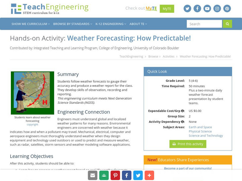 Teach Engineering: How Predictable! Activity Teach Engineering: How Predictable! Activity