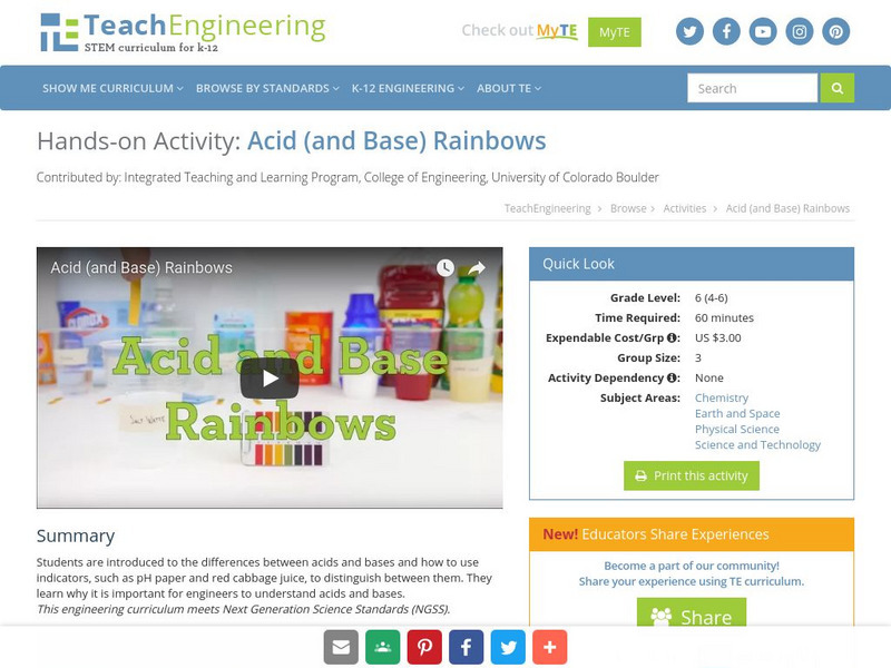 Teach Engineering: Acid (And Base) Rainbows Activity