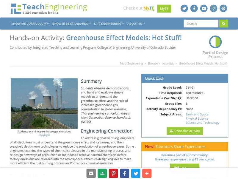 Teach Engineering: Hot Stuff! Activity Teach Engineering: Hot Stuff! Activity