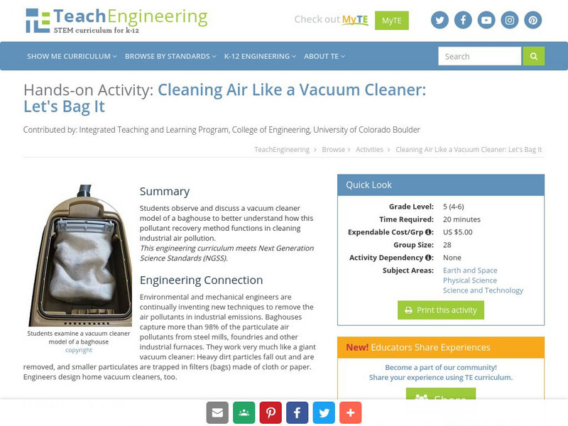 Teach Engineering: Let's Bag It Activity Teach Engineering: Let's Bag It Activity