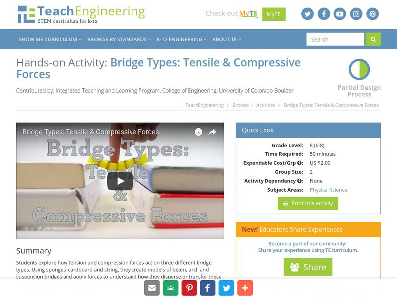 Teach Engineering: Bridge Types: Tensile & Compressive Forces Activity Teach Engineering: Bridge Types: Tensile & Compressive Forces Activity