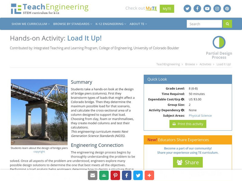 Teach Engineering: Load It Up! Activity Teach Engineering: Load It Up! Activity
