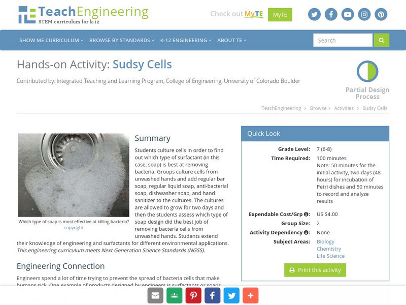 Teach Engineering: Sudsy Cells Activity Teach Engineering: Sudsy Cells Activity