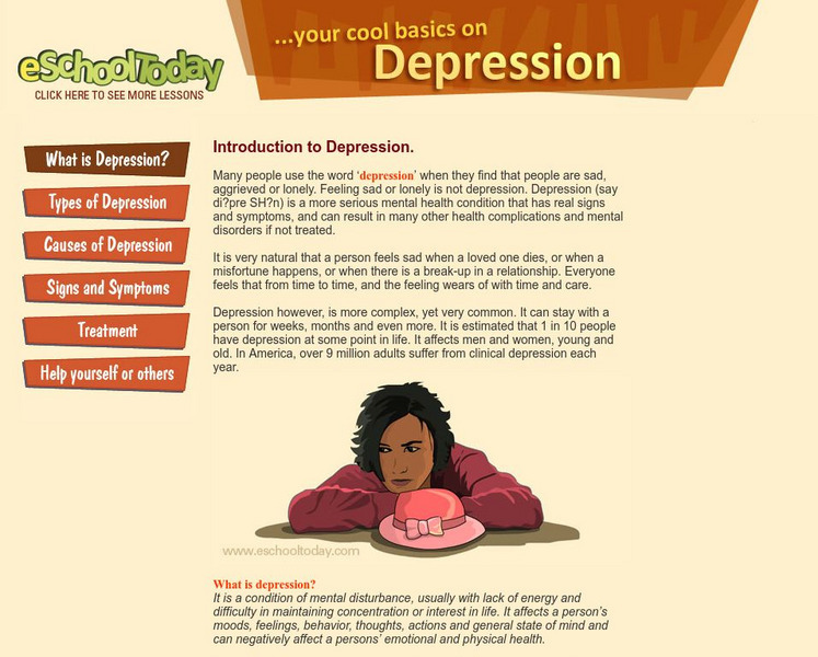 E School Today: Your Cool Basics on Depression Handout
