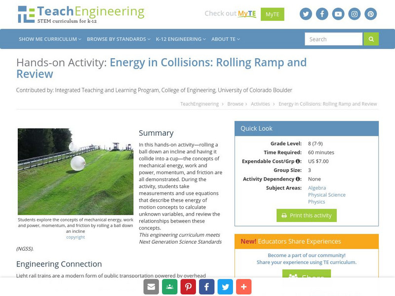 Teach Engineering: Ramp and Review Activity Teach Engineering: Ramp and Review Activity