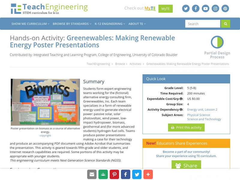 Teach Engineering: Greenewables Activity Teach Engineering: Greenewables Activity