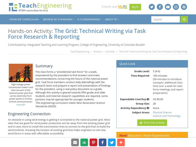 Teach Engineering: The Grid Activity Teach Engineering: The Grid Activity