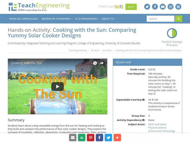 Teach Engineering: Cooking With the Sun Activity Teach Engineering: Cooking With the Sun Activity