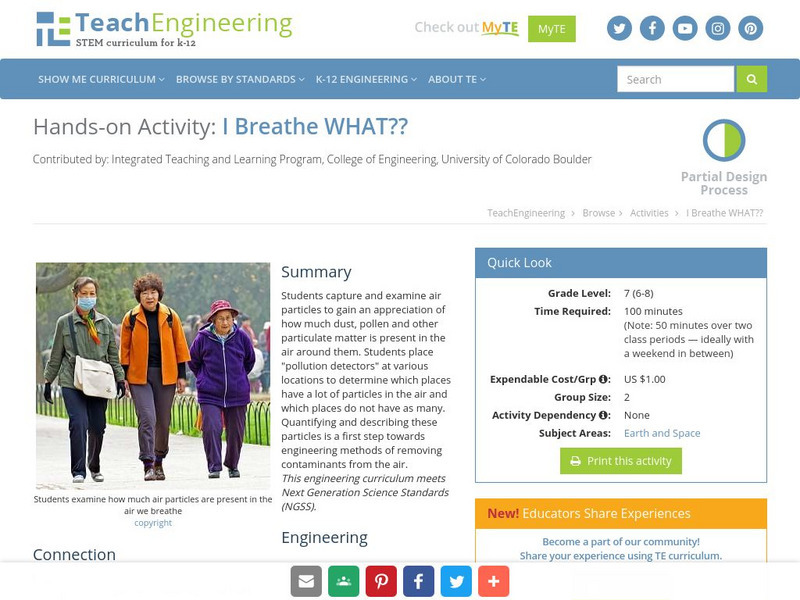 Teach Engineering: I Breathe What?? Activity Teach Engineering: I Breathe What?? Activity