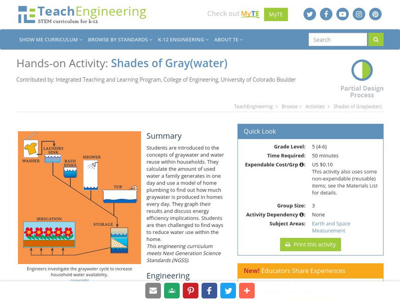 Teach Engineering: Shades of Gray(water) Activity Teach Engineering: Shades of Gray(water) Activity
