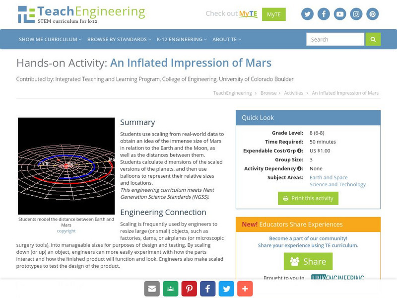 Teach Engineering: An Inflated Impression of Mars Activity Teach Engineering: An Inflated Impression of Mars Activity