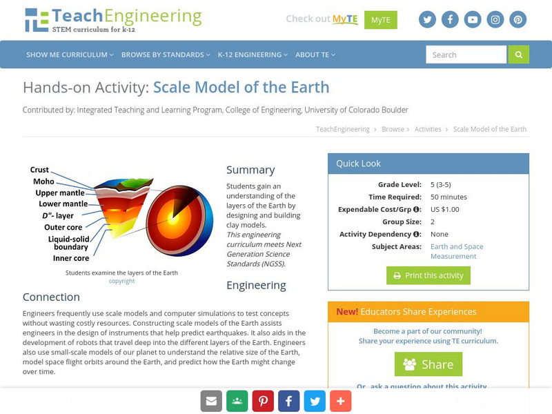 Teach Engineering: Scale Model of the Earth Activity Teach Engineering: Scale Model of the Earth Activity