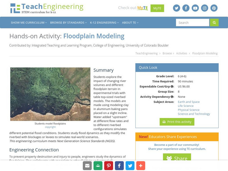 Teach Engineering: Floodplain Modeling Activity Teach Engineering: Floodplain Modeling Activity