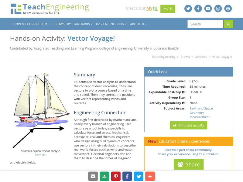 Teach Engineering: Vector Voyage! Activity Teach Engineering: Vector Voyage! Activity